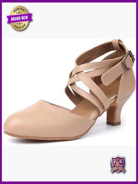 Lace-Up Ballroom Dance Heels for Latin Salsa Practice, Women's